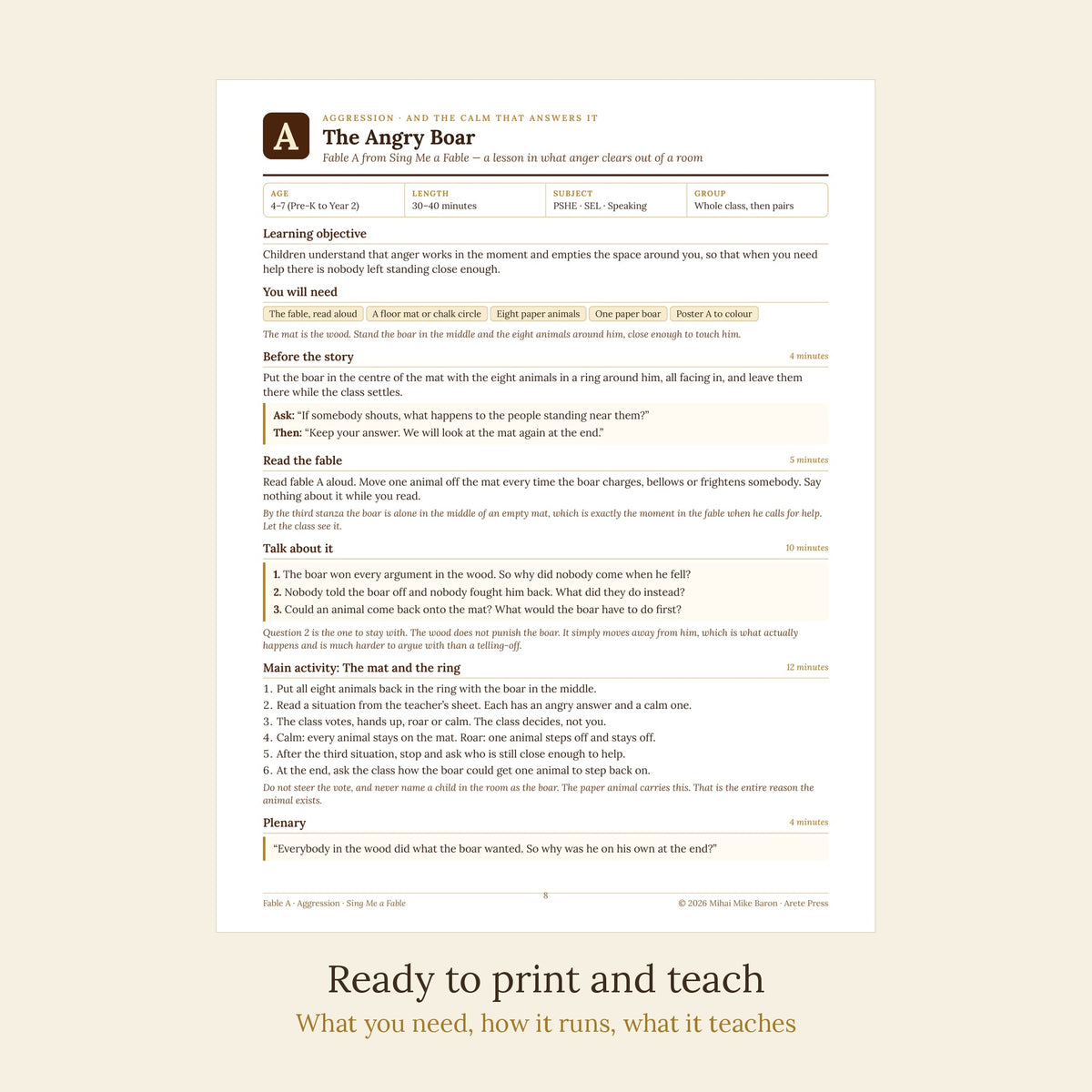 Free Sample Lesson: The Sneaky Fox (Printable, Ages 4 to 10)